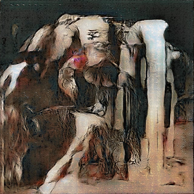 No. 32 - A statue of a man and a woman holding an umbrella